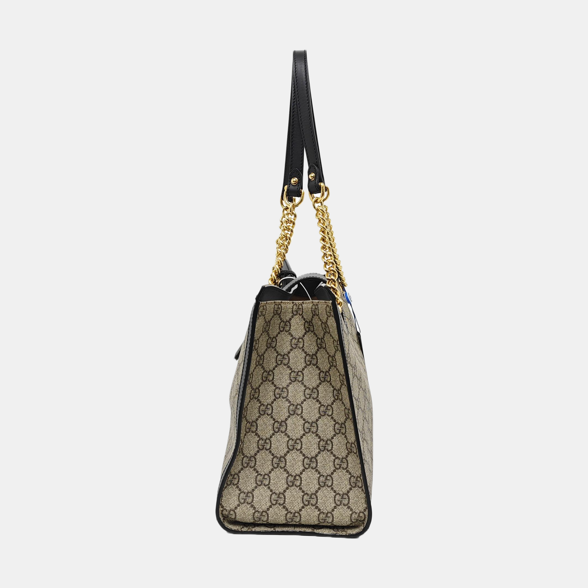 Padlock Medium Monogram Coated Canvas Beige