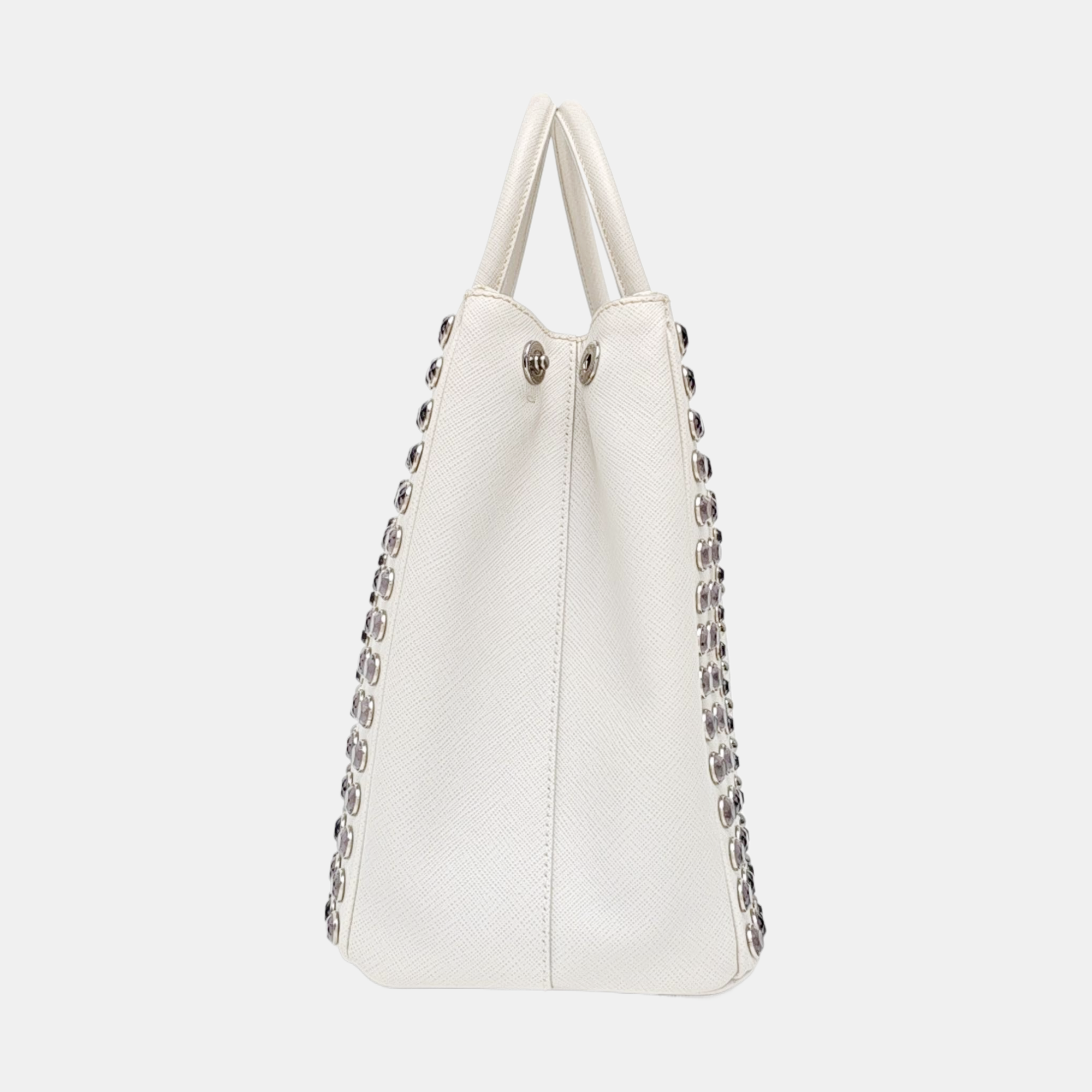 Galleria Extra Large Saffiano Calfskin White