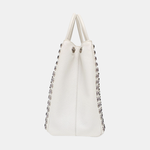 Galleria Extra Large Saffiano Calfskin White