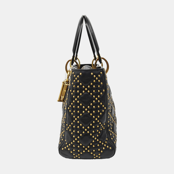 Lady Dior Medium Cannage Lambskin Black