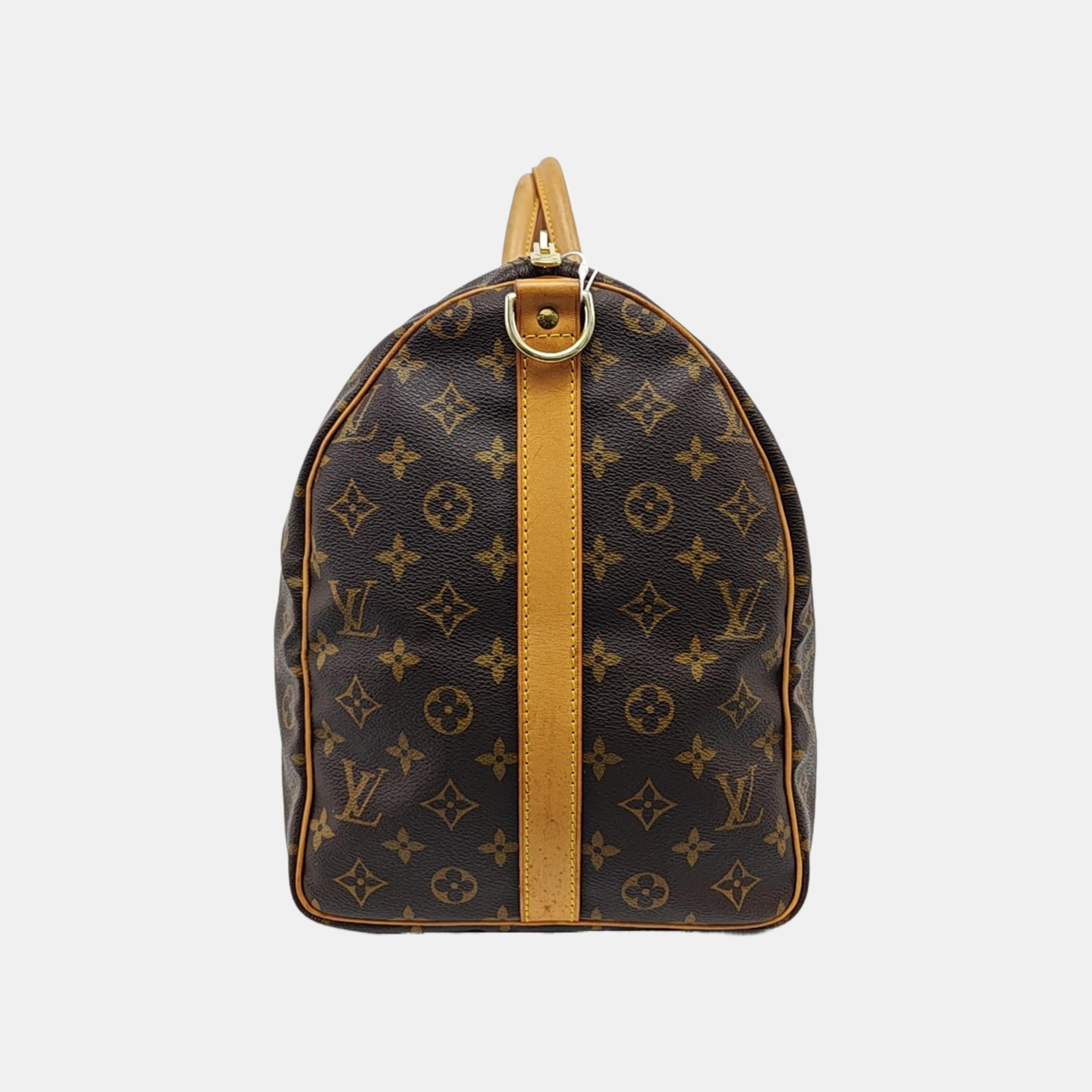 KEEPALL 50 Monogram Coated Canvas Brown