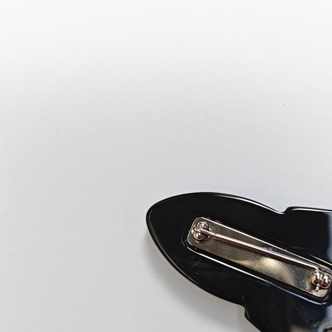 Synthetic Material Black Brooch