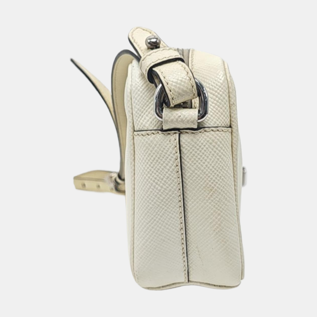 Saffiano Calfskin Shoulder Bag White