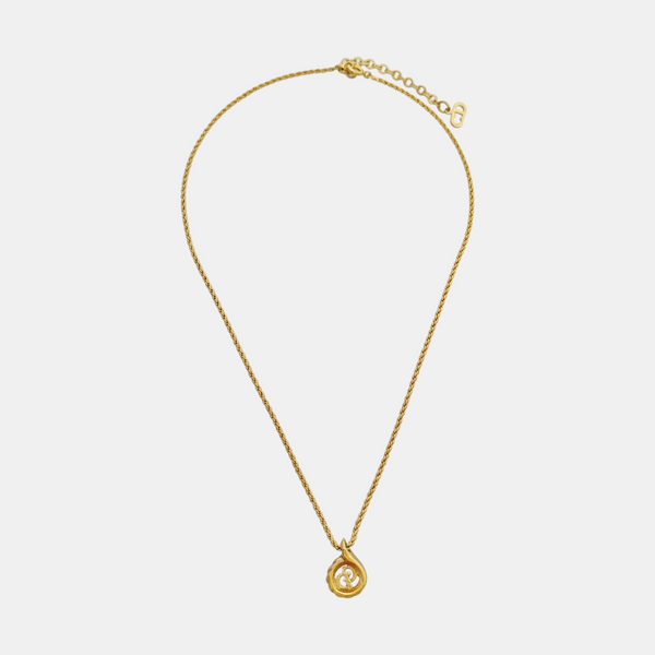 Twist Round Metal Gold Necklace