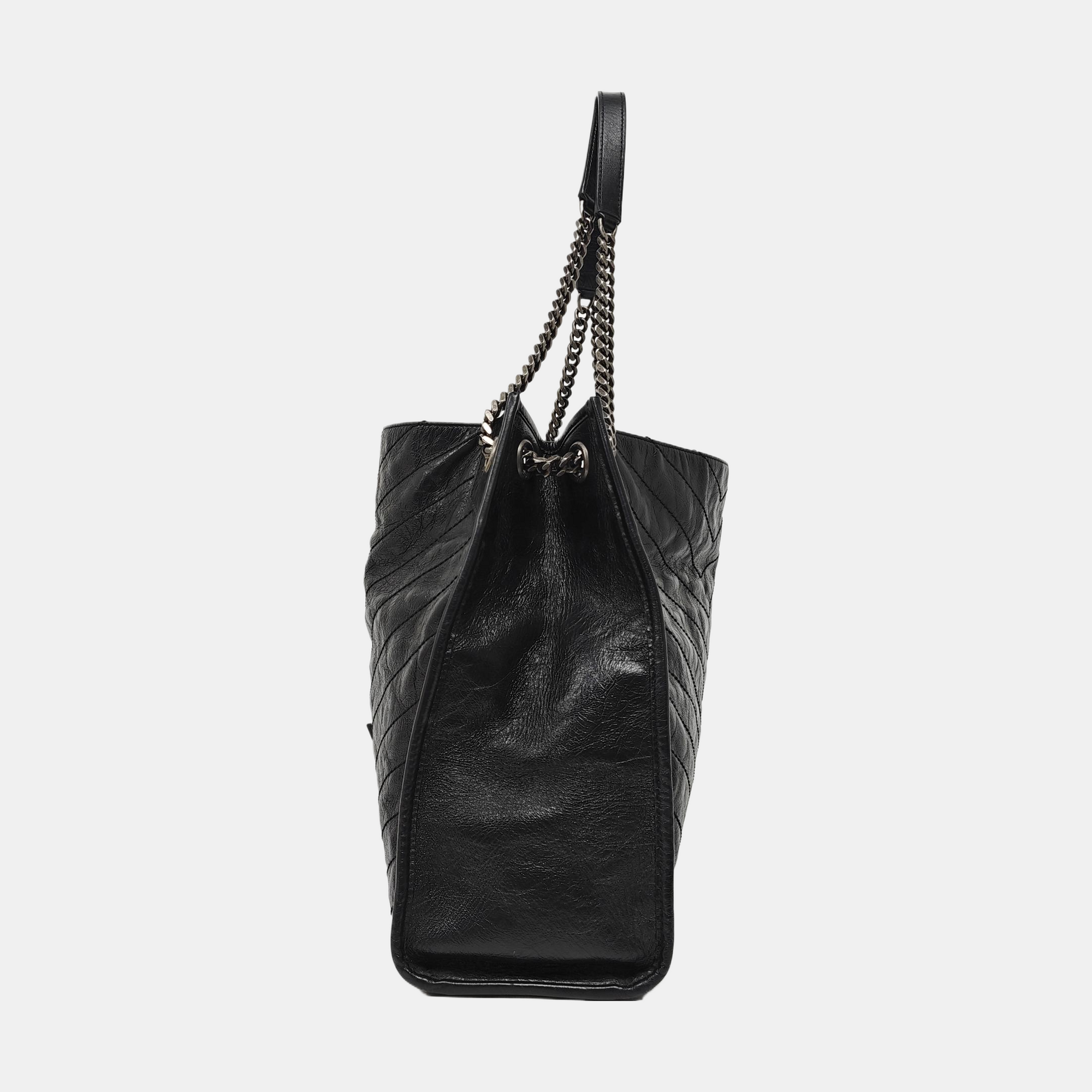 NIKI Chevron Calfskin Black