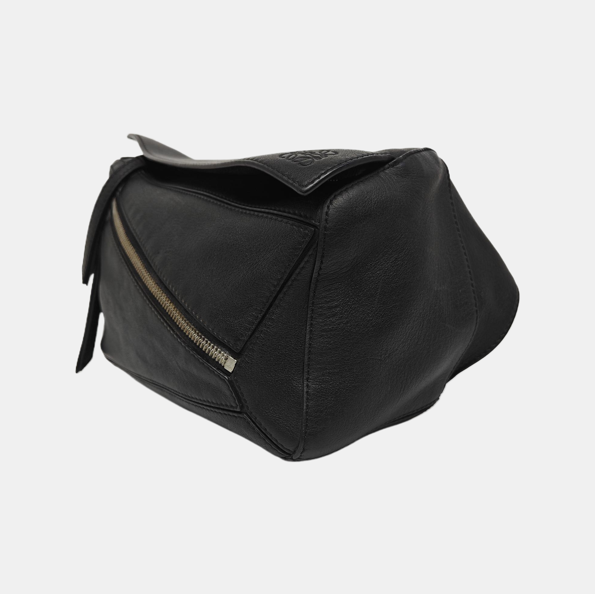 Puzzle Small Quilted Calfskin Black