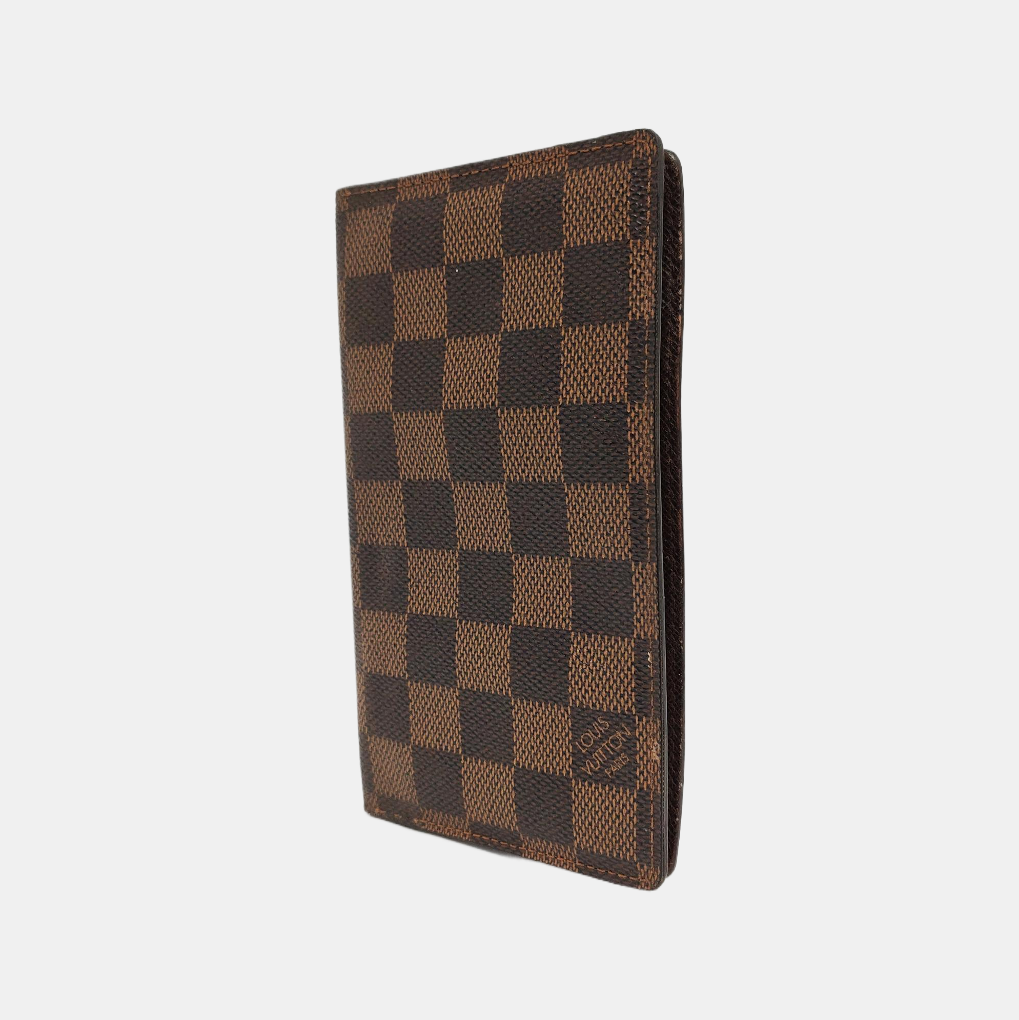 JAMES Damier Ebene Coated Canvas Brown Wallet