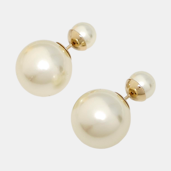 Faux Pearl White Stud Earrings