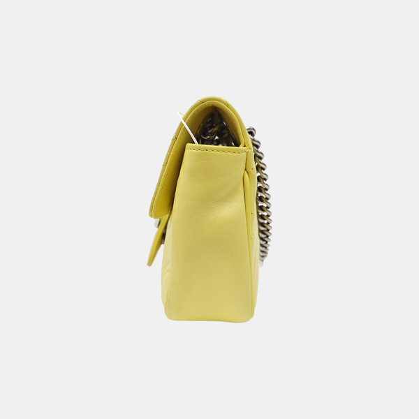 GG Marmont Small Quilted Calfskin Yellow