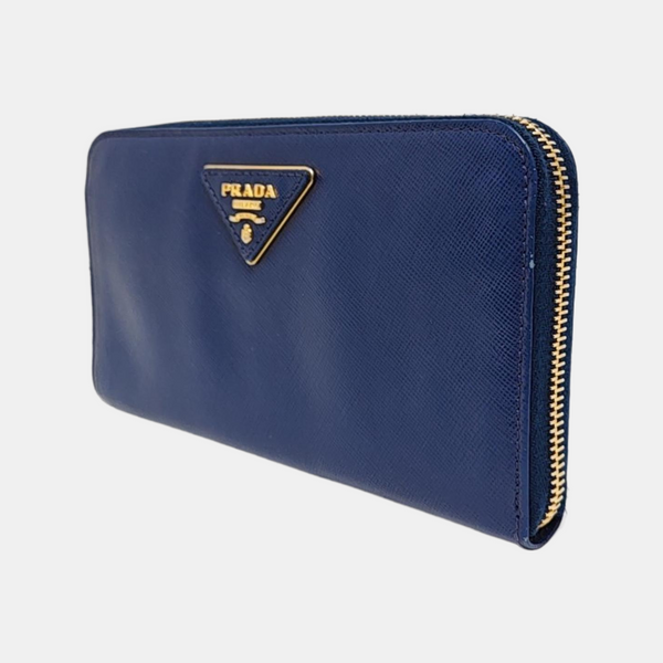 Zippy Wallet Saffiano Calfskin Blue Wallet