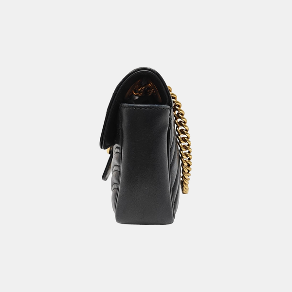 GG Marmont Small Quilted Calfskin Black