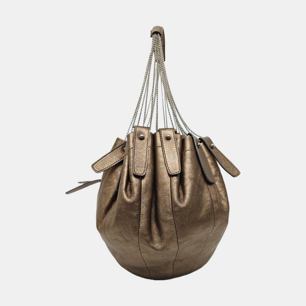 Calfskin Shoulder Bag Gold