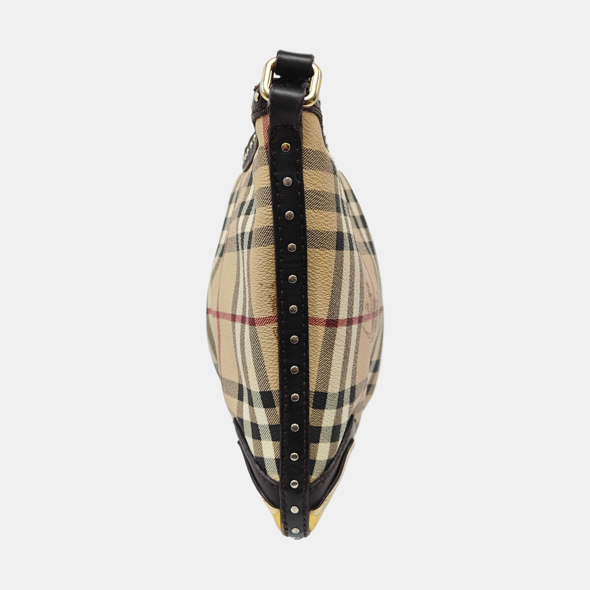 Coated Canvas Shoulder Bag Beige