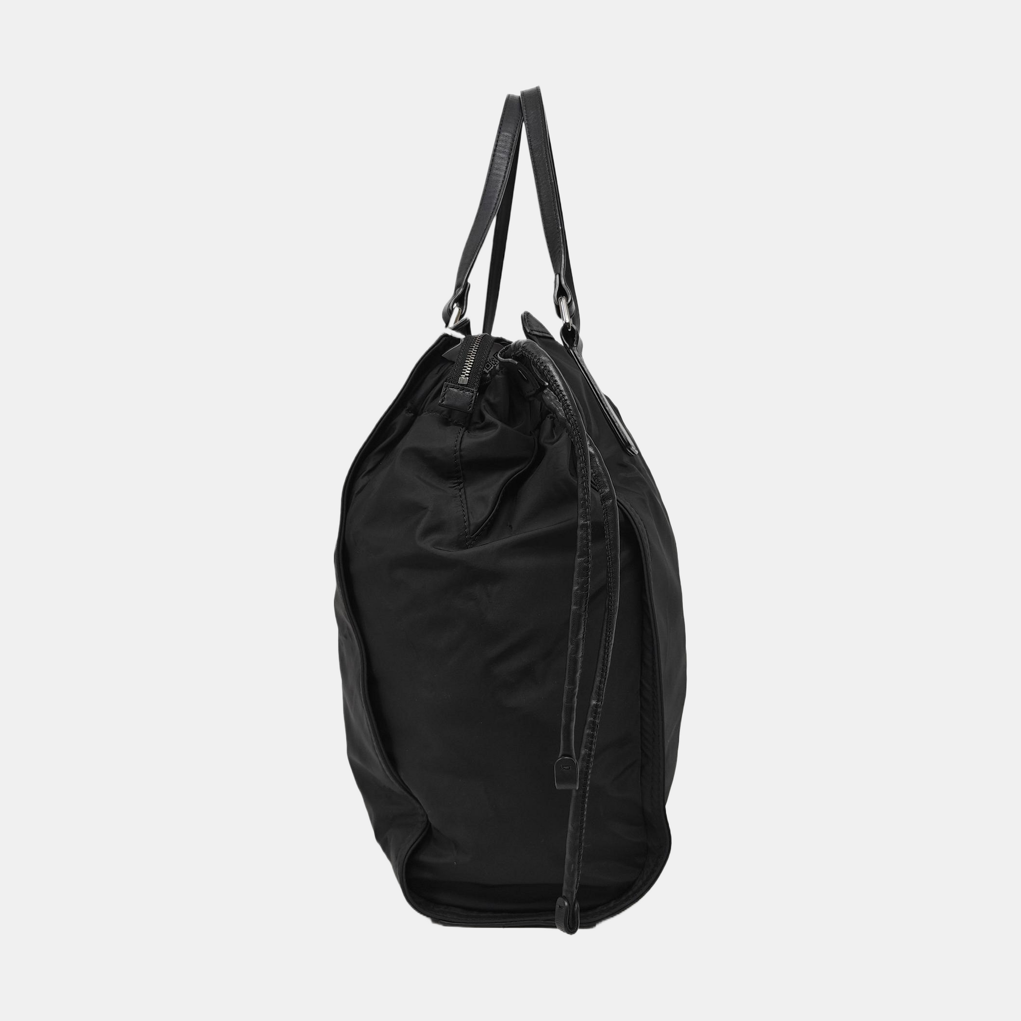 Nylon Top Handle Bag Black