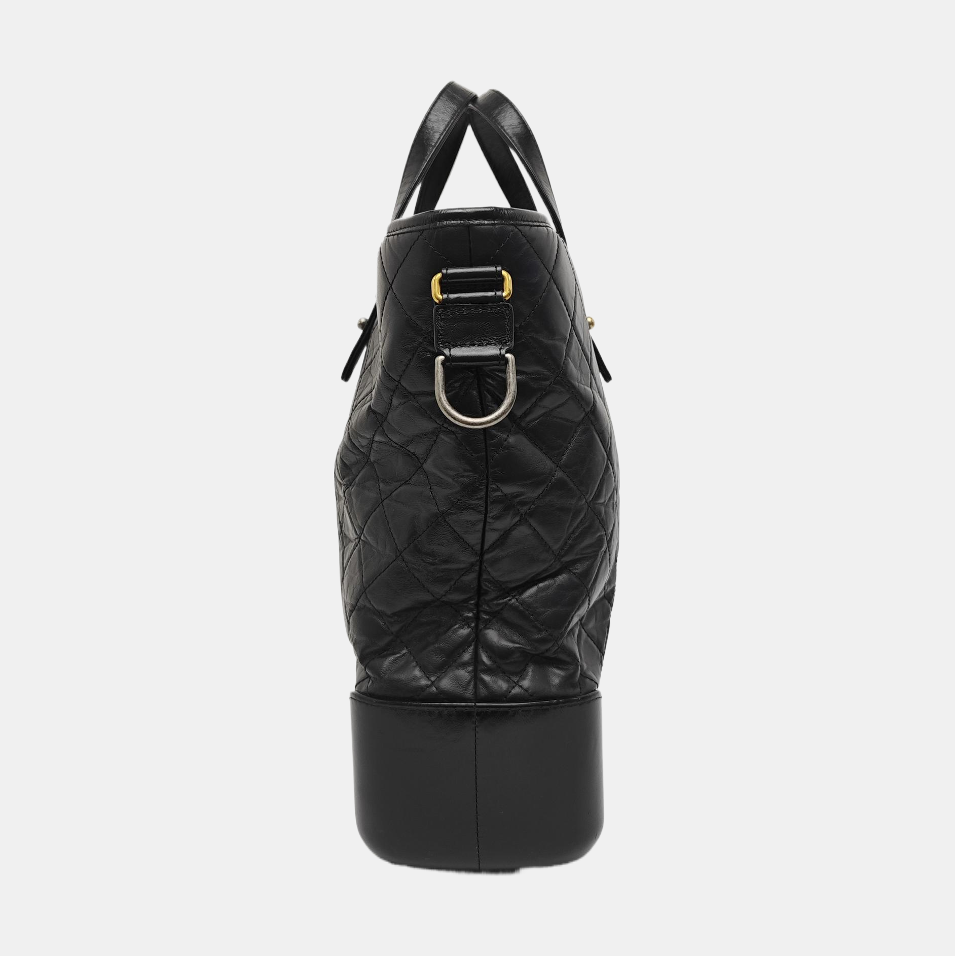 GABRIELLE Large Quilted Vintage Calf Black