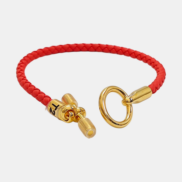 Glenan Leather Red Bangle