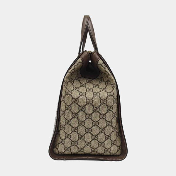 Ophidia Medium Monogram Coated Canvas Beige