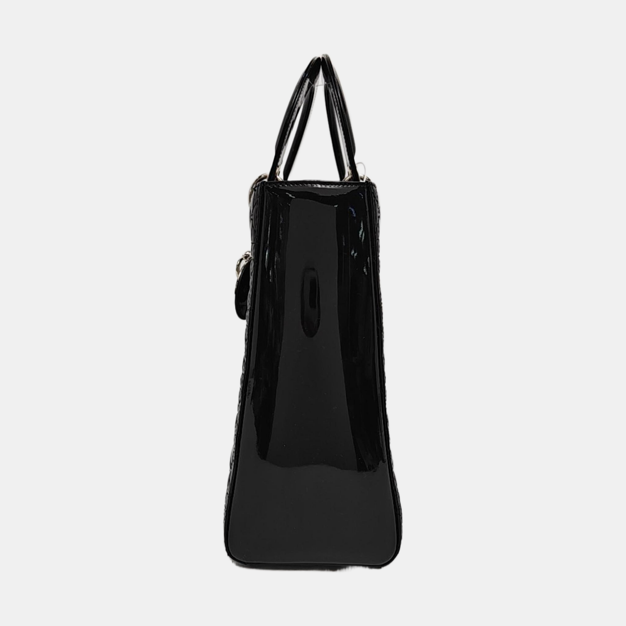 Lady Dior Large Cannage Patent Leather Black