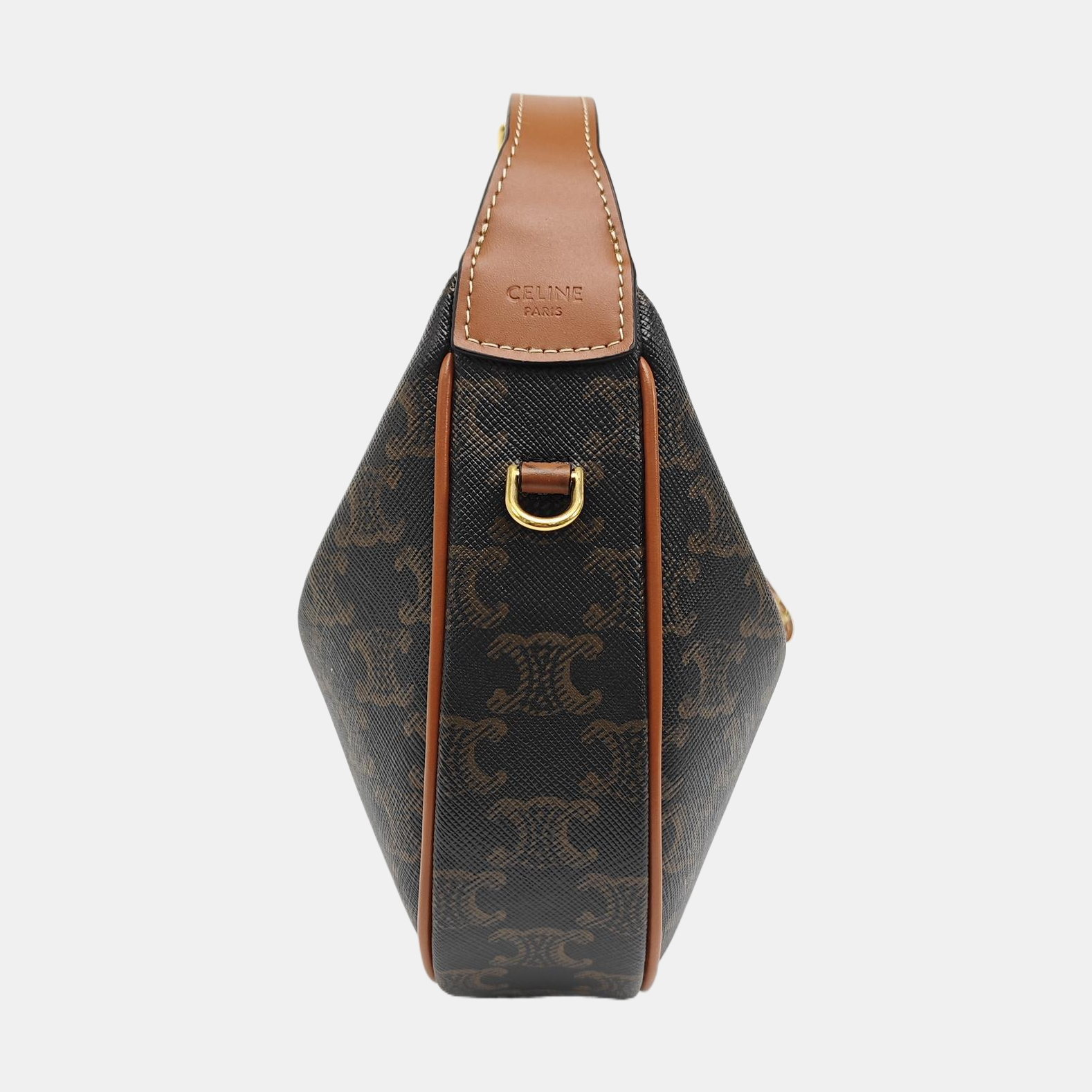 Coated Canvas Shoulder Bag Brown
