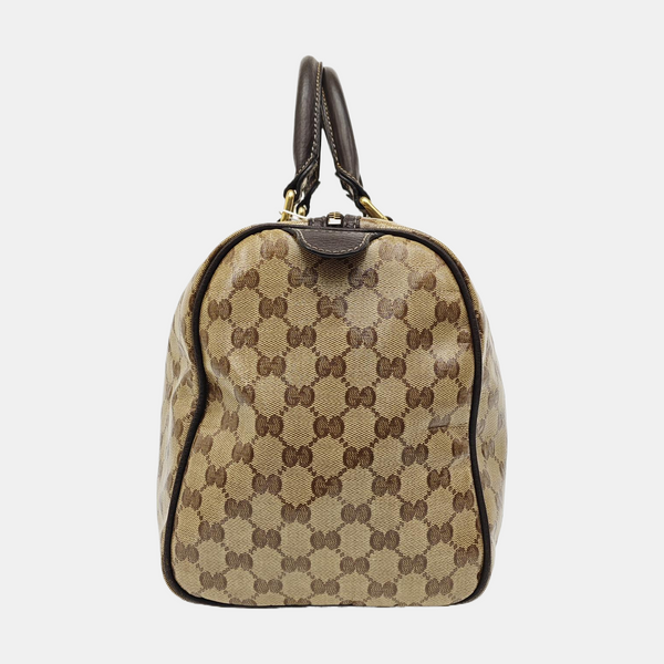 Joy Medium Monogram Coated Canvas Brown