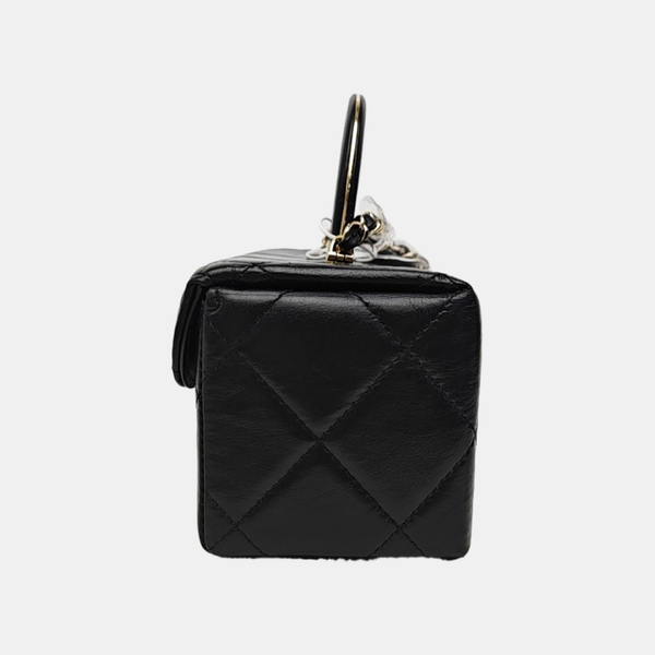 Quilted Calfskin Shoulder Bag Black