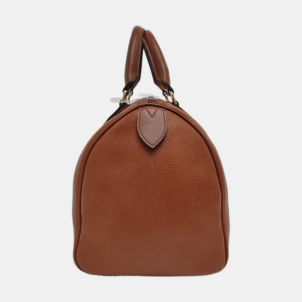 Calfskin Top Handle Bag Brown