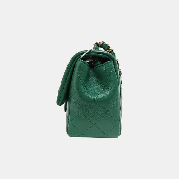 CLASSIC FLAP Mini Quilted Lambskin Green