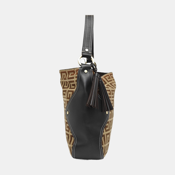 Fabric Shoulder Bag Brown