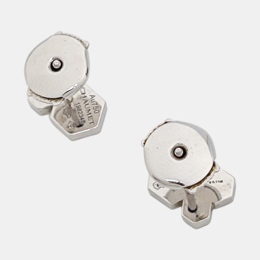 Bee My Love 18k White Gold Silver Stud Earrings
