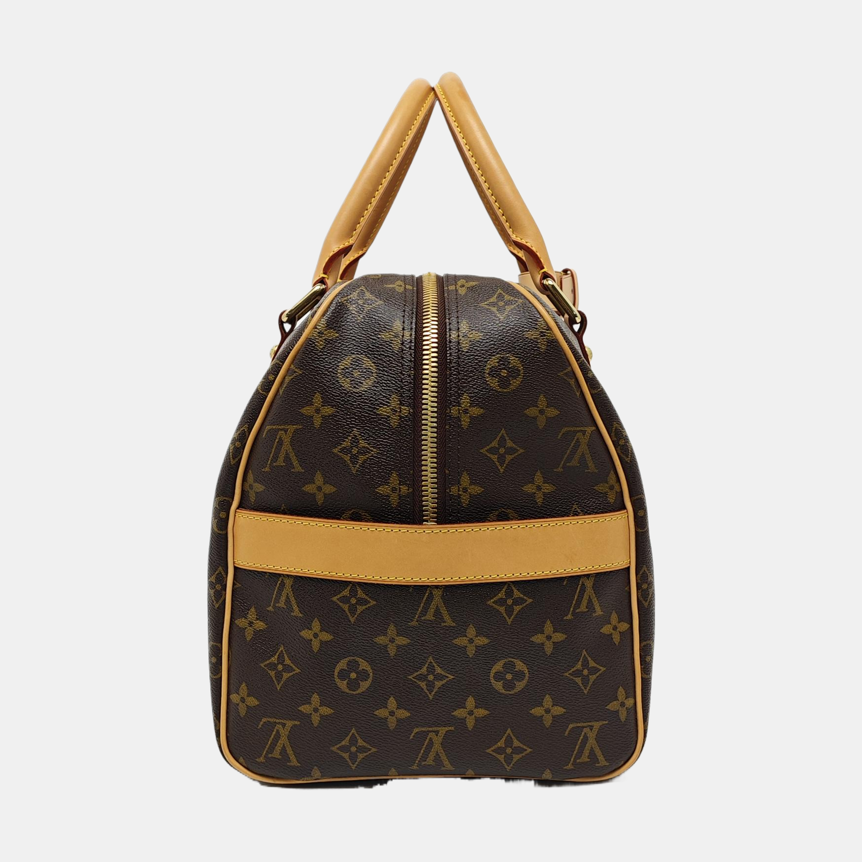 Monogram Coated Canvas Top Handle Bag Brown