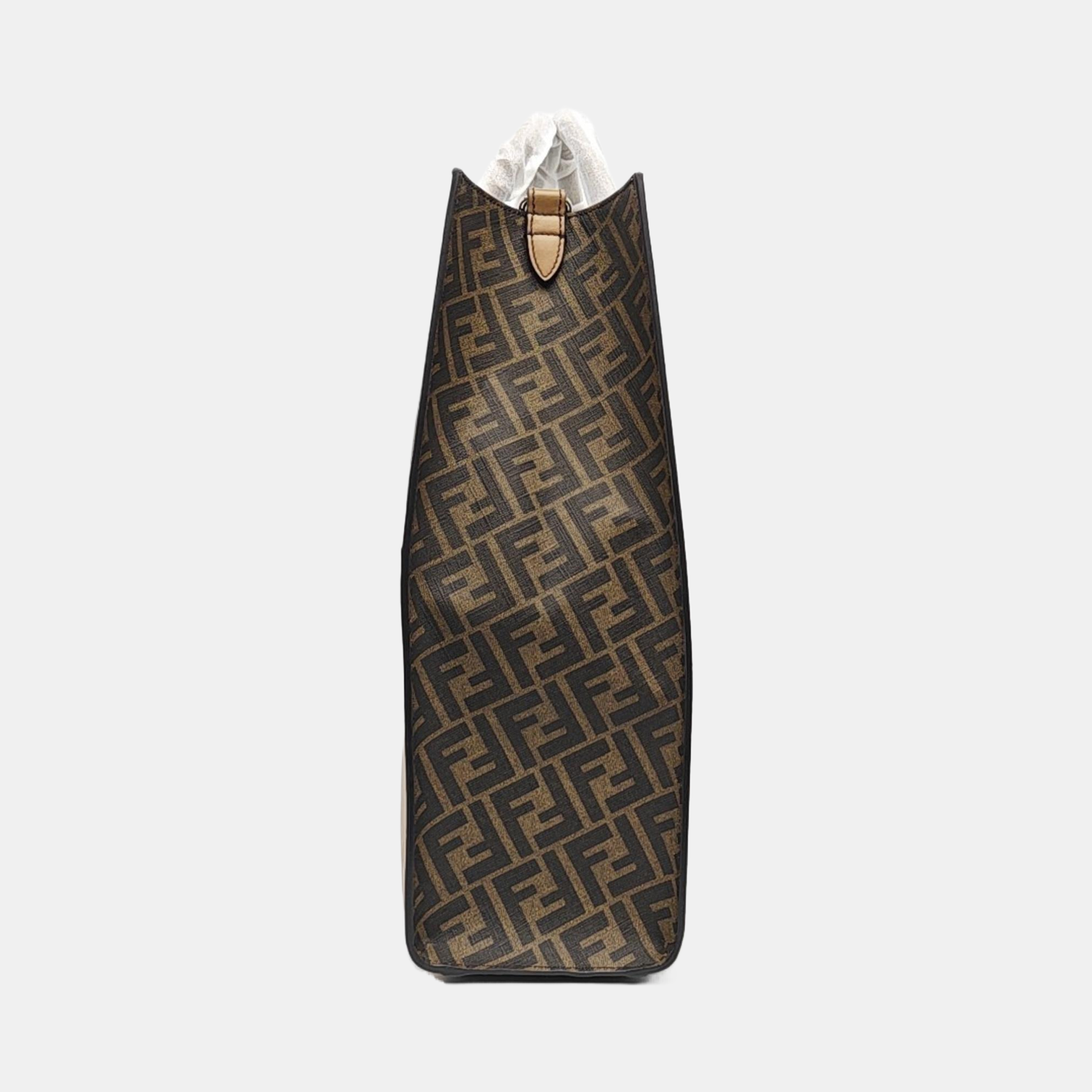 Coated Canvas Tote Bag Brown