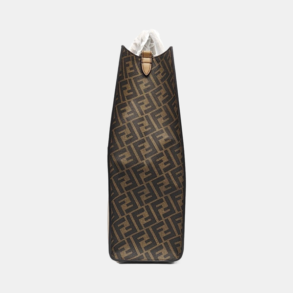 Coated Canvas Tote Bag Brown