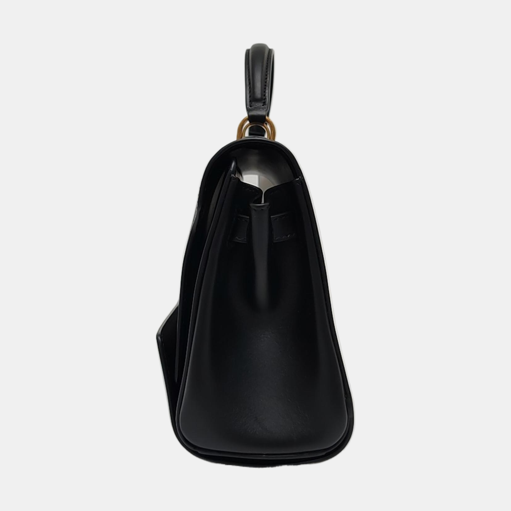 Calfskin Top Handle Bag Black