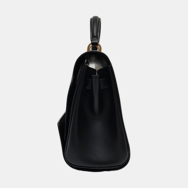 Calfskin Top Handle Bag Black