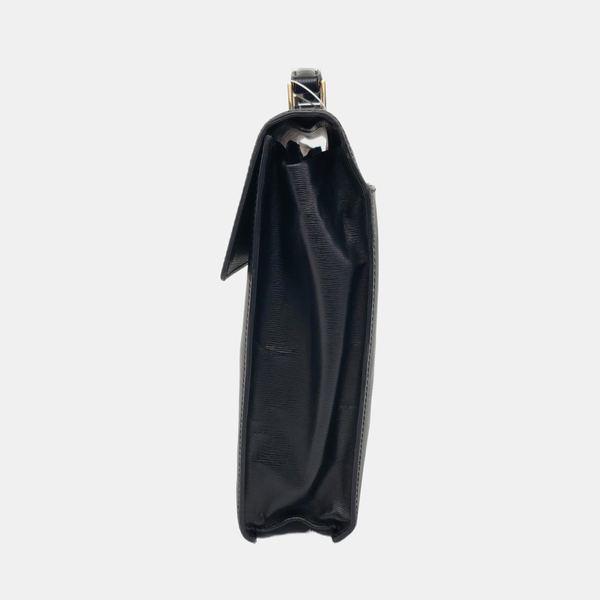 Calfskin Top Handle Bag Black
