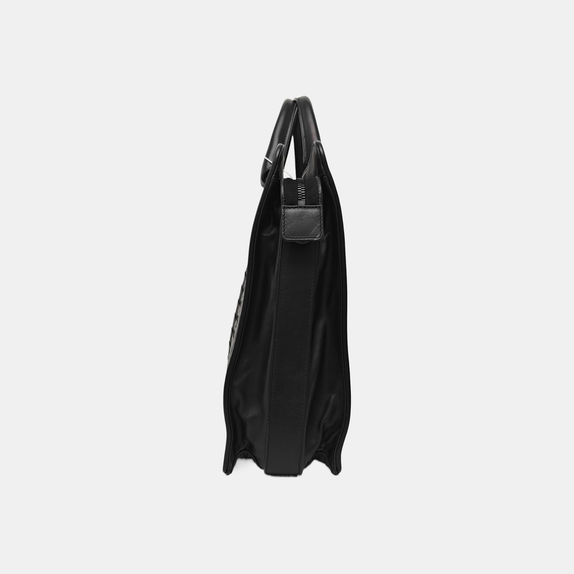 Calfskin Top Handle Bag Black