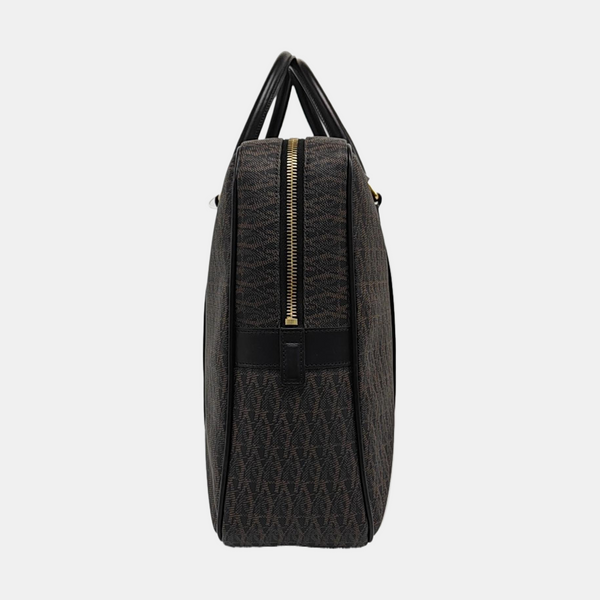 Coated Canvas Shoulder Bag Black