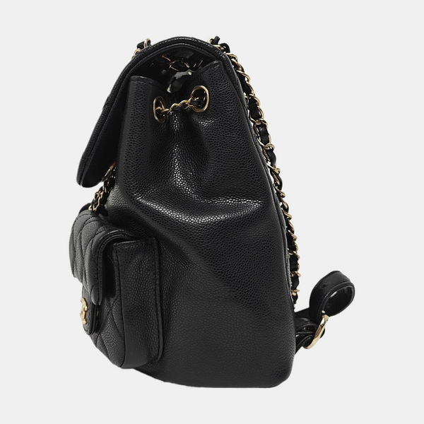 DUMA Medium Quilted Grained Calfskin Black