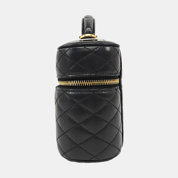 80'S VANITY Mini Quilted Lambskin Black