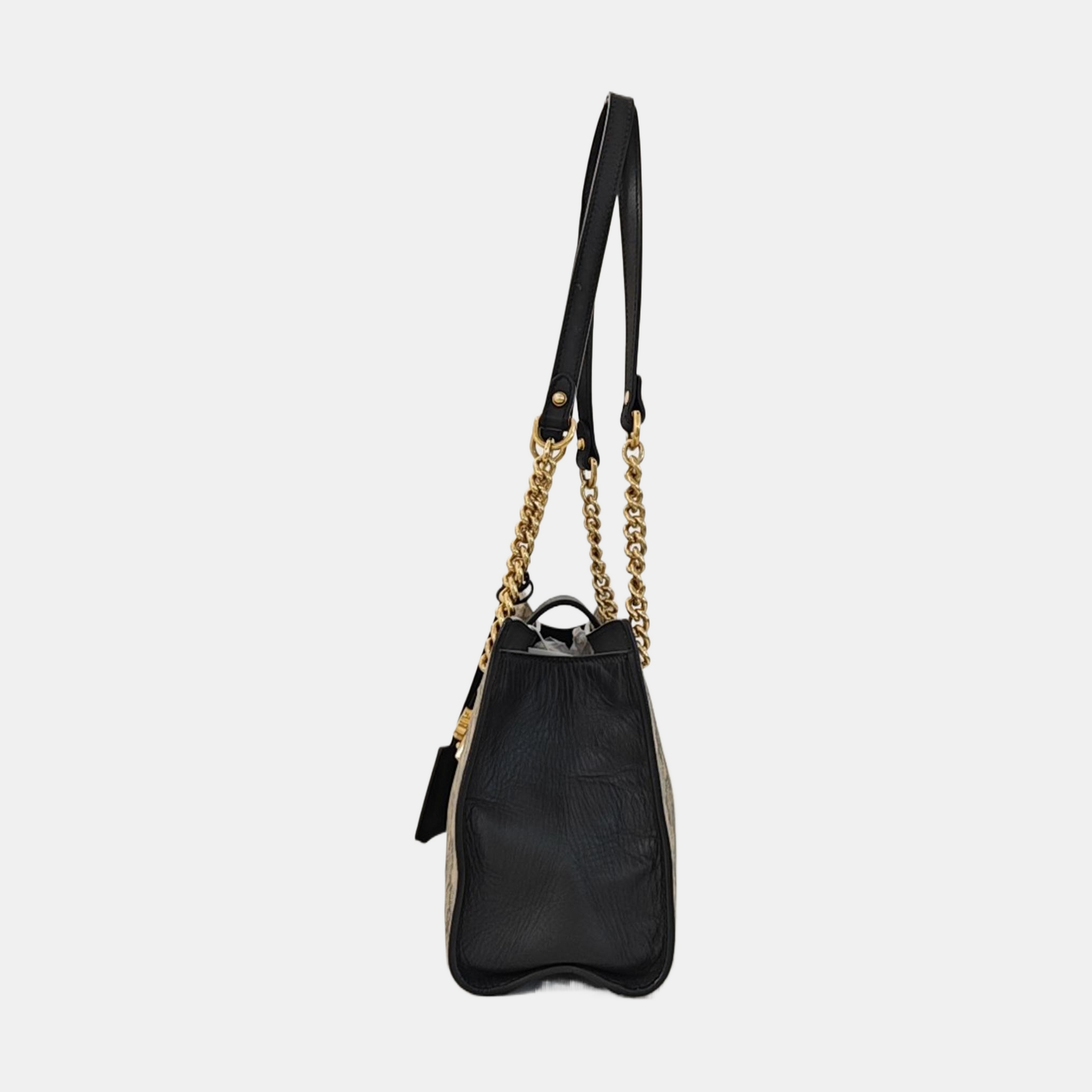Padlock Small Monogram Coated Canvas Beige