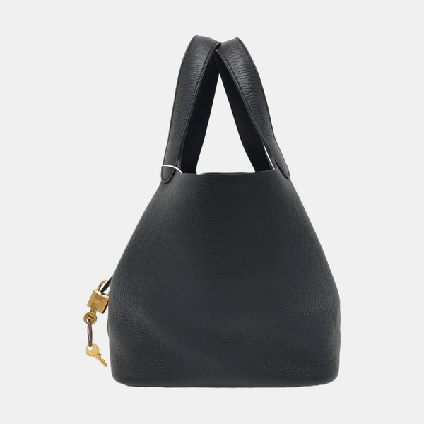 Authenticated pre-owned  Picotin Lock 22 Clemence Black - Bucket Bag at Looply