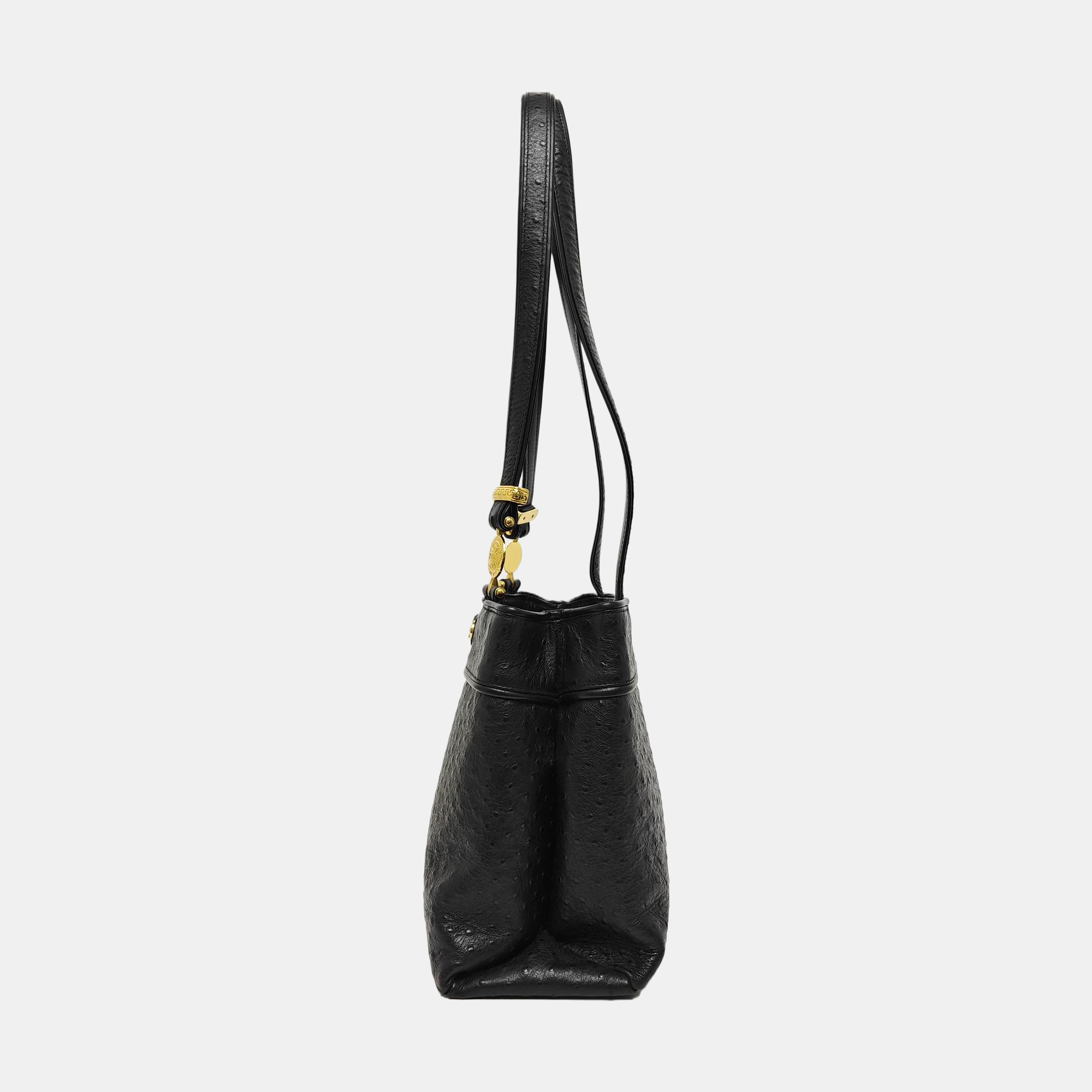 Ostrich Shoulder Bag Black