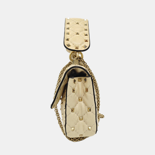 Spike Up Leather Beige
