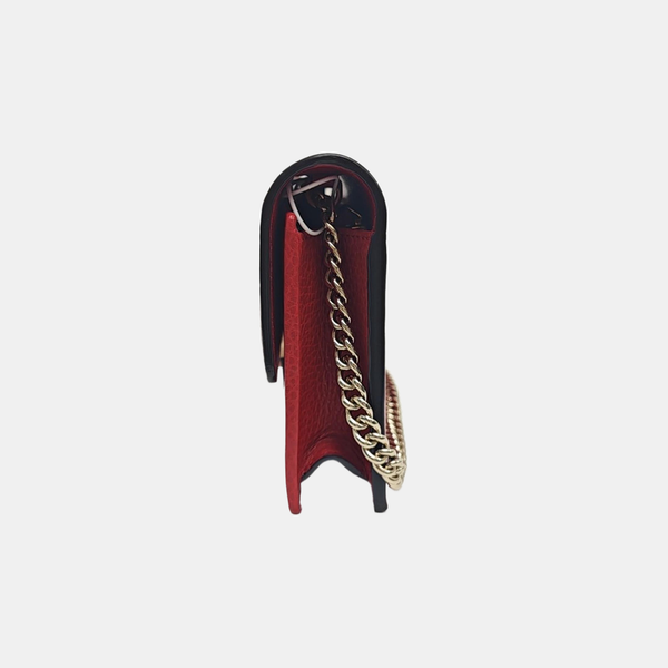 Interlocking G Small Calfskin Red