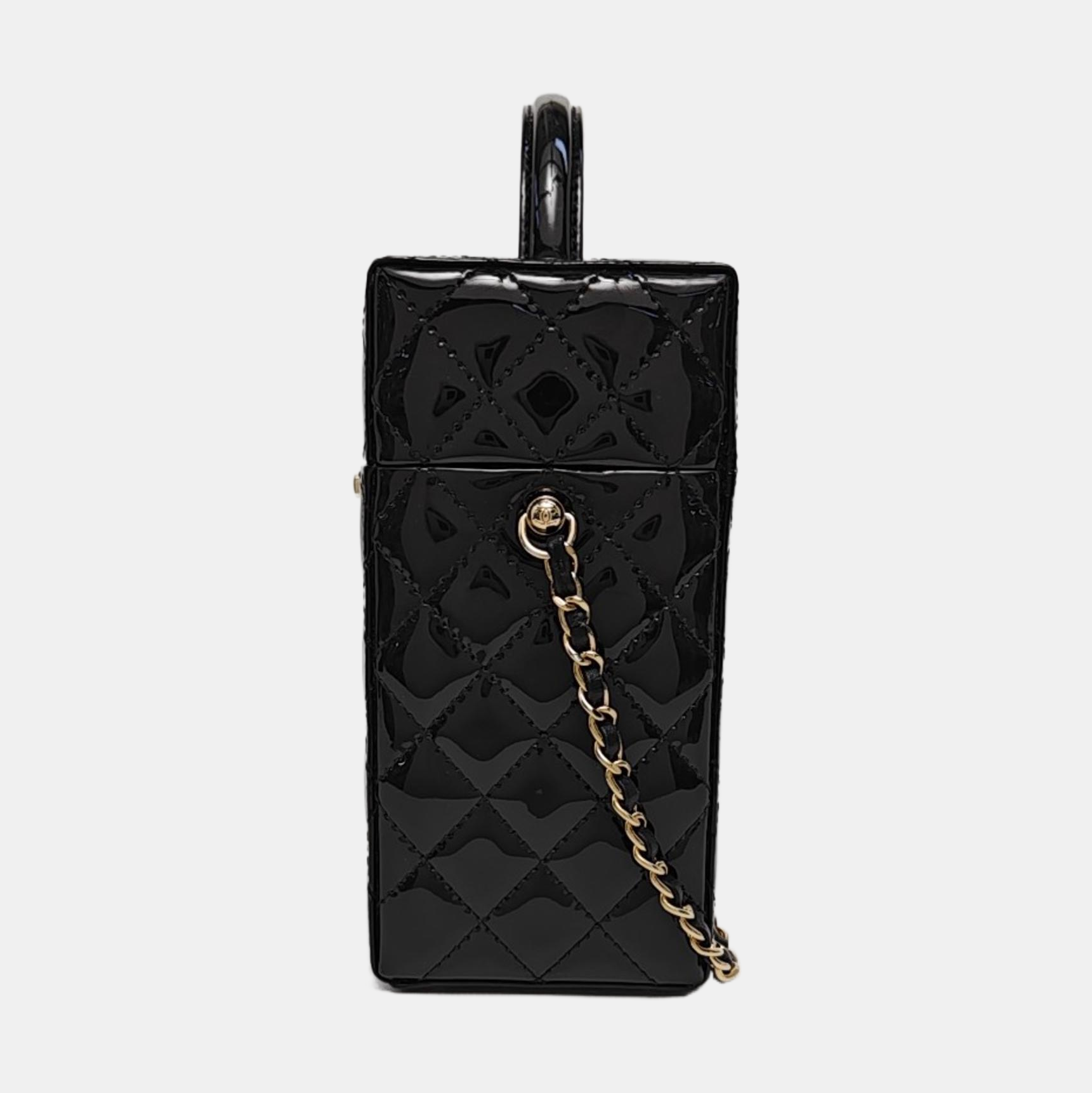 Quilted Calfskin Shoulder Bag Small Black