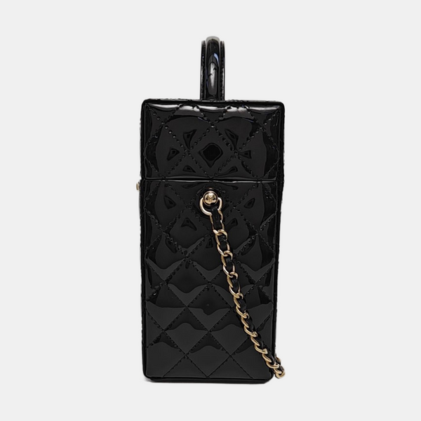Quilted Calfskin Shoulder Bag Small Black