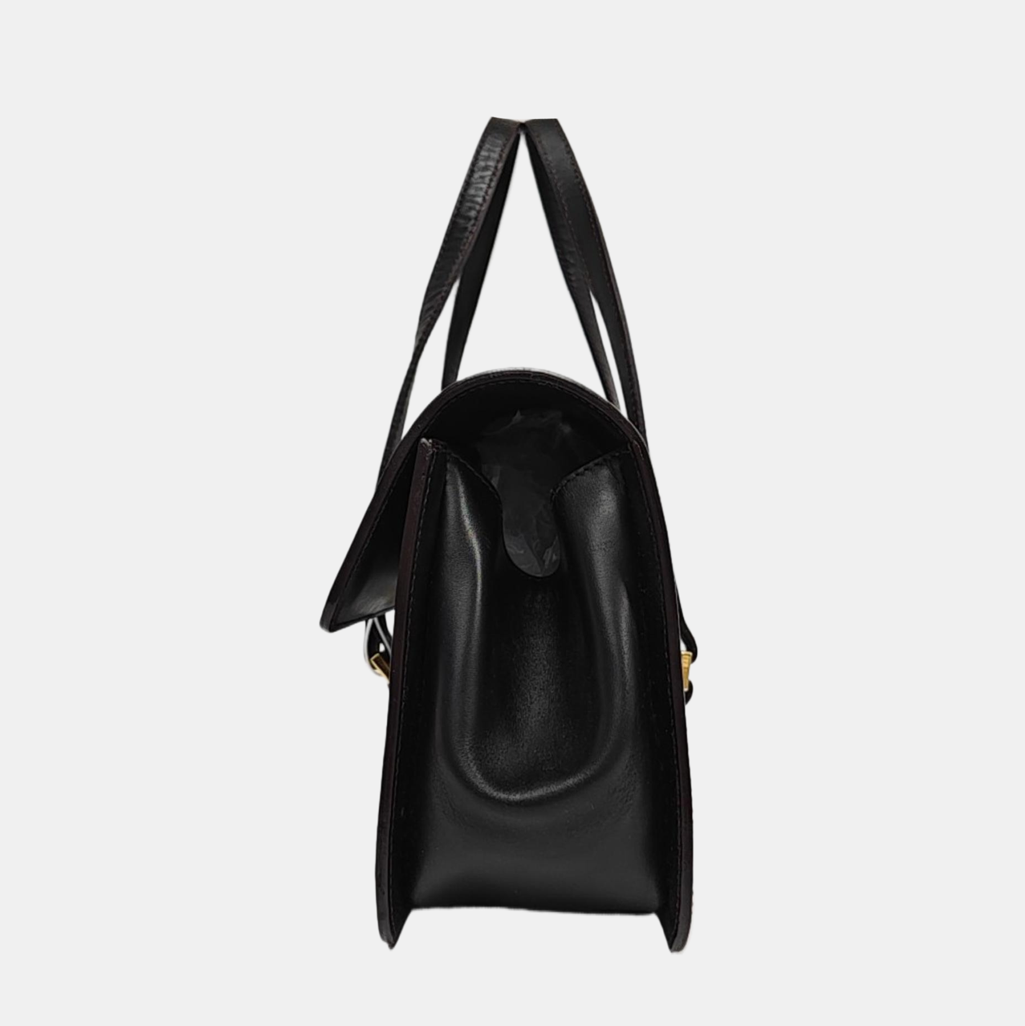 Calfskin Top Handle Bag Black
