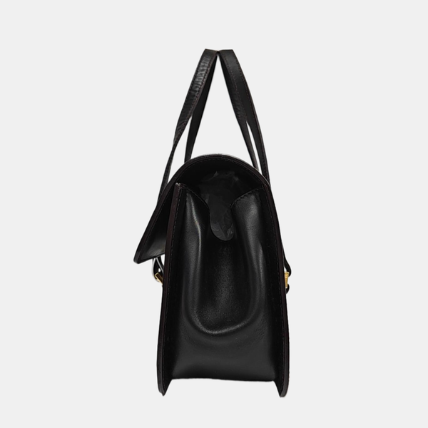 Calfskin Top Handle Bag Black
