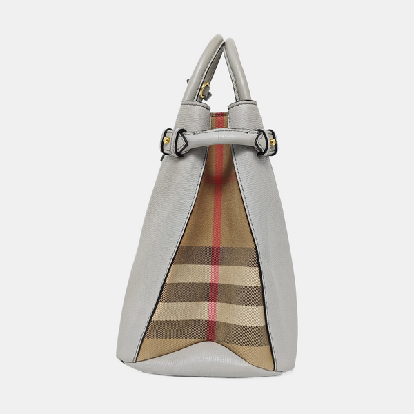 The Banner Medium Calfskin Gray