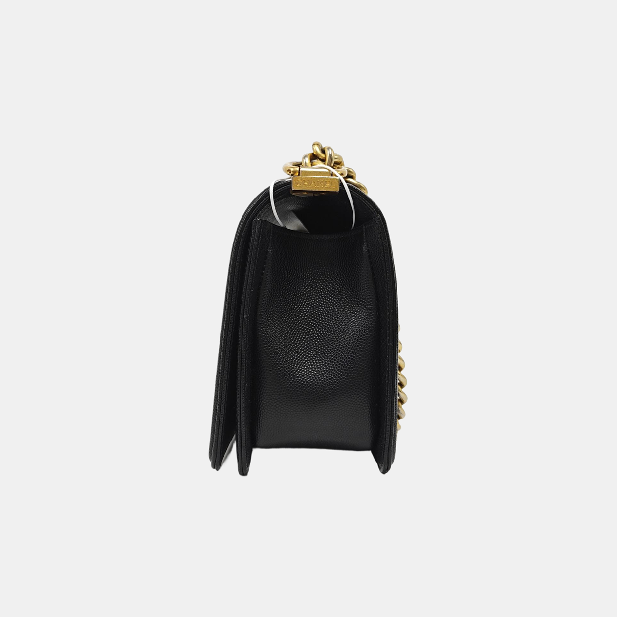 BOY CHANEL Medium Quilted Grained Calfskin Black
